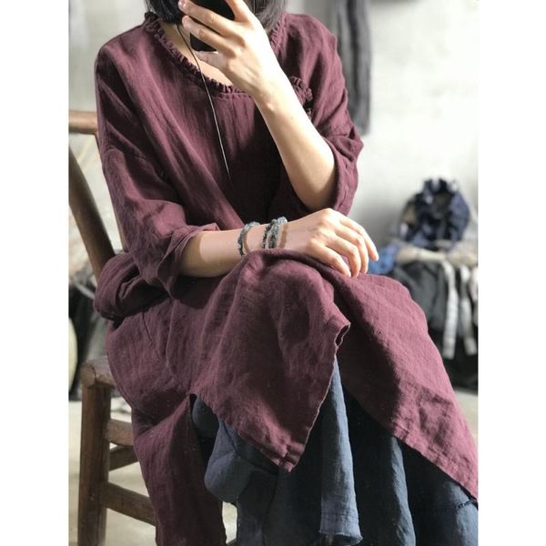 casual dresses loose women dress o neck 2021 autumn summer vintage linen half sleeve fashion robe yoyikamomo, Black;gray
casual dresses loose women dress o neck 2021 autumn summer vintage linen half sleeve fashion robe yoyikamomo, Black;gray