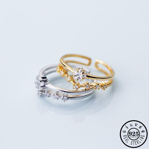 cluster rings fashion 925 sterling silver cz star shape bridal sets statement gold color plated adjustable open finger zircon for women, Golden;silver
cluster rings fashion 925 sterling silver cz star shape bridal sets statement gold color plated adjustable open finger zircon for women, Golden;silver