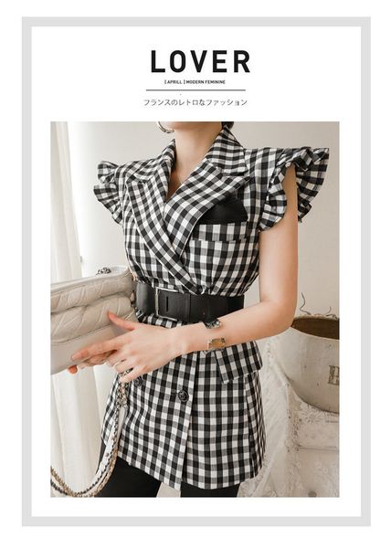 2021 new summer outerwear plaid blazer casual women jackets suit vest female thin jacket office lady sleeveless coat with sashes, Black;brown
2021 new summer outerwear plaid blazer casual women jackets suit vest female thin jacket office lady sleeveless coat with sashes, Black;brown
