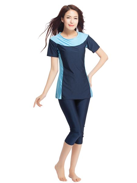 muslim women swimwear two-piece suits short sleeve splice modest swimming wear sets islamic swimsuits traditional sport burkinis, Red
muslim women swimwear two-piece suits short sleeve splice modest swimming wear sets islamic swimsuits traditional sport burkinis, Red
