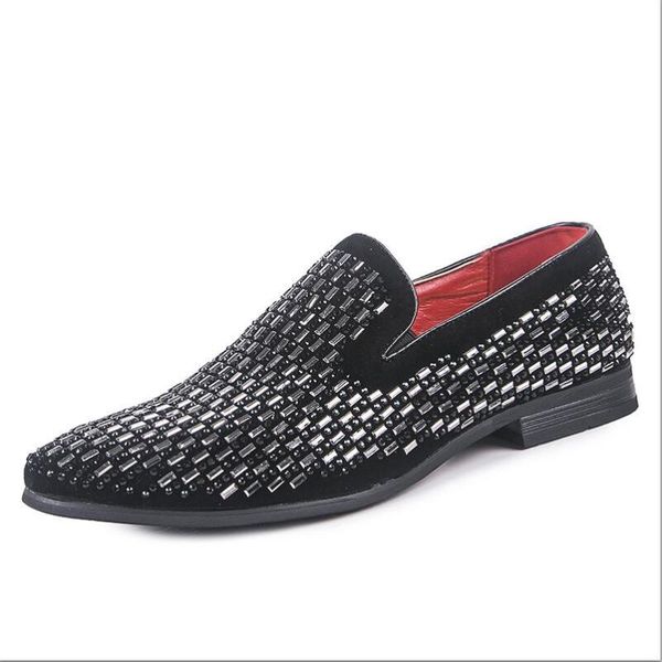 dress shoes full shining pvc bricks decoration mens formal soft sole slip-on loafers big size party casual dha6, Black
dress shoes full shining pvc bricks decoration mens formal soft sole slip-on loafers big size party casual dha6, Black