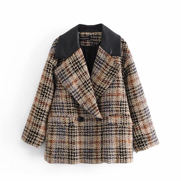 causal women vintage woolen blazers fashion ladies notched collar jackets streetwear female chic patchwork plaid outercoat 210427, White;black
causal women vintage woolen blazers fashion ladies notched collar jackets streetwear female chic patchwork plaid outercoat 210427, White;black