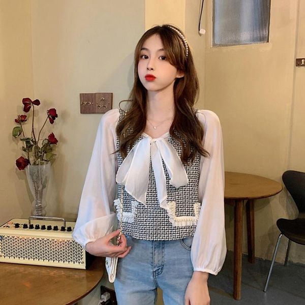 bow v-neck autumn preppy style shirts korean clothes women's clothing blouses fashion brand chiffon long sleeve crop &, White
bow v-neck autumn preppy style shirts korean clothes women's clothing blouses fashion brand chiffon long sleeve crop &, White
