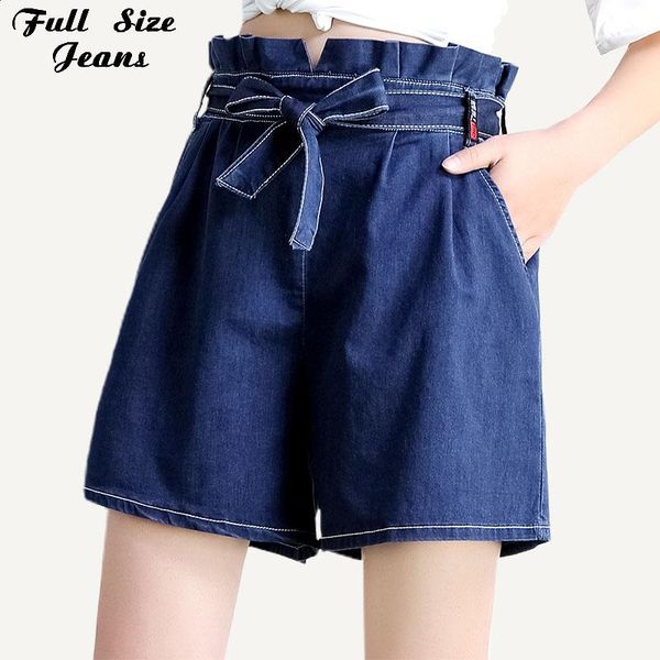 women plus size high waist bow tie sash short jeans 4xl 5xl 7xl korea summer lady loose wide leg vintage denim shorts pants femm women', Blue
women plus size high waist bow tie sash short jeans 4xl 5xl 7xl korea summer lady loose wide leg vintage denim shorts pants femm women', Blue