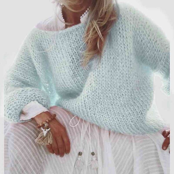 women's winter lantern long sve sweater, loose knit plain sweater in autumn 2021, White;black
women's winter lantern long sve sweater, loose knit plain sweater in autumn 2021, White;black