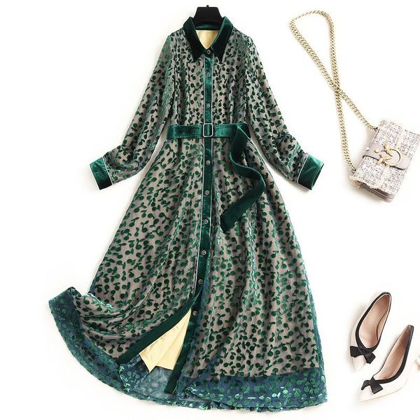 casual dresses fashion designers spring autumn women long sleeve turn down collar single breasted midi velvet dress green vestidos, Black;gray
casual dresses fashion designers spring autumn women long sleeve turn down collar single breasted midi velvet dress green vestidos, Black;gray