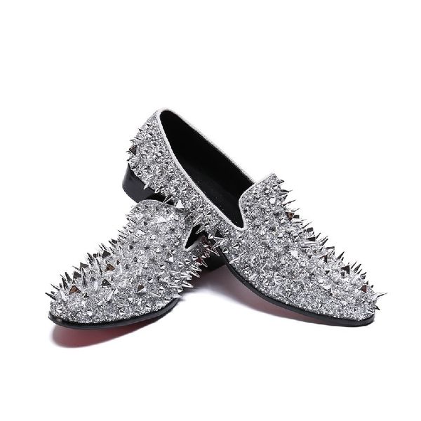men loafer shoes slip on special designer rivets stud shoes punk style men fashion dress nightclub shoes sapatos masculino, Black
men loafer shoes slip on special designer rivets stud shoes punk style men fashion dress nightclub shoes sapatos masculino, Black