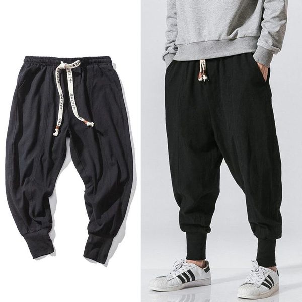 men's pants chinese style harem men streetwear casual joggers mens cotton linen sweatpants ankle-length trousers m-5xl, Black
men's pants chinese style harem men streetwear casual joggers mens cotton linen sweatpants ankle-length trousers m-5xl, Black
