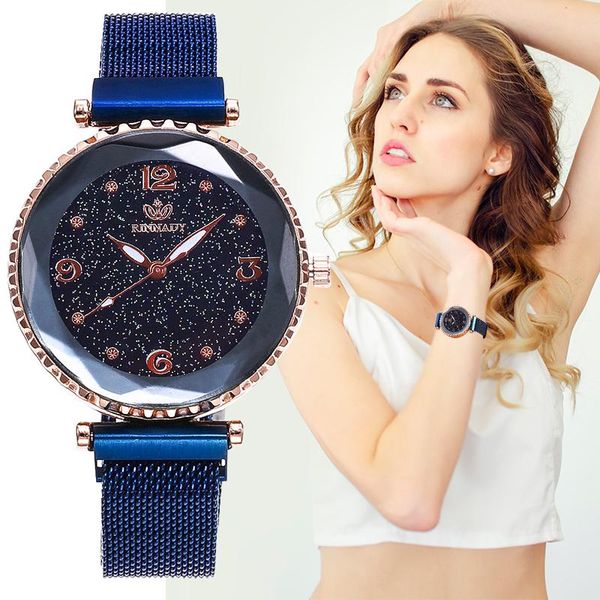 wristwatches 2021 rose gold magnet buckle star quartz watch brand women's geometric surface mesh strap casual clock, Slivery;brown
wristwatches 2021 rose gold magnet buckle star quartz watch brand women's geometric surface mesh strap casual clock, Slivery;brown