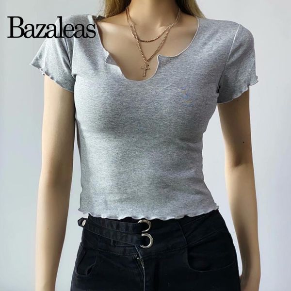 women's t-shirt bazaleas v neck grey crop streetwear cropped women harajuku vintage slim tshirt, White
women's t-shirt bazaleas v neck grey crop streetwear cropped women harajuku vintage slim tshirt, White