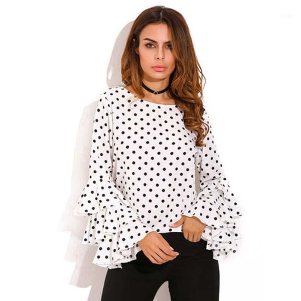 women's blouses & shirts women fashion bell sleeve loose polka dot shirt ladies plus size casual blouse elegant o-neck flounce long wh, White
women's blouses & shirts women fashion bell sleeve loose polka dot shirt ladies plus size casual blouse elegant o-neck flounce long wh, White