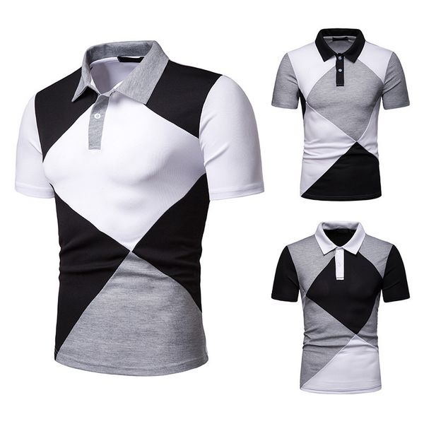2021 shorts polo shirt youth sports leisure color matching men's t-shirt, White;black
2021 shorts polo shirt youth sports leisure color matching men's t-shirt, White;black