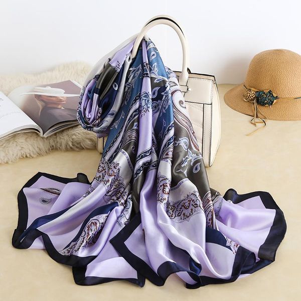 scarves 2021 summer women silk scarf beach hijab shawls and wraps female foulard echarpe designer bandana, Blue;gray
scarves 2021 summer women silk scarf beach hijab shawls and wraps female foulard echarpe designer bandana, Blue;gray