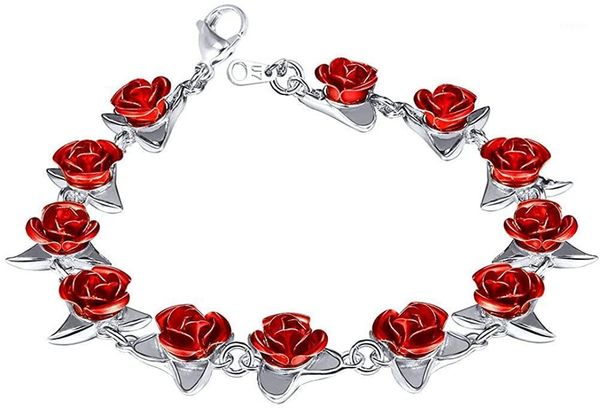 charm bracelets u7 women girls rose flower bracelet link 12 roses jewelry lover gift1, Golden;silver
charm bracelets u7 women girls rose flower bracelet link 12 roses jewelry lover gift1, Golden;silver