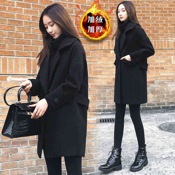 2021 autumn winter hepburn tweed coat women's medium long large loose small student woolen, Black
2021 autumn winter hepburn tweed coat women's medium long large loose small student woolen, Black