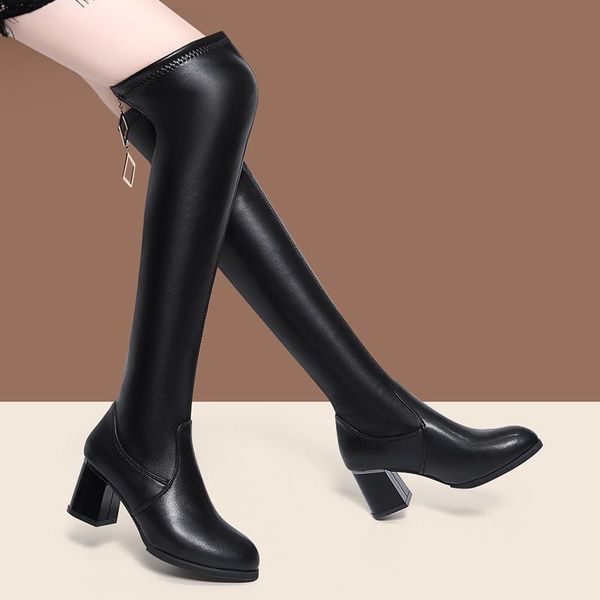 boots 2021 fashion knee high women's winter thick heel stretc long slip on autumn shoes woman black white
boots 2021 fashion knee high women's winter thick heel stretc long slip on autumn shoes woman black white