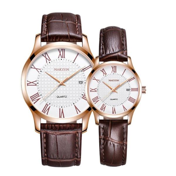 luxury couple watch fashion waterproof genuine leather lovers quartz wrist watches for women & men wristwatches, Slivery;brown
luxury couple watch fashion waterproof genuine leather lovers quartz wrist watches for women & men wristwatches, Slivery;brown