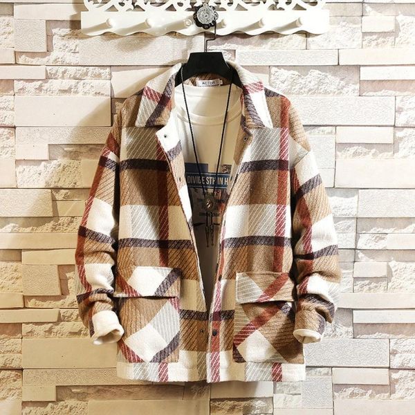 woolen coats jackets men 2021 autumn winter retro casual wool plaid coat male fashion korean streetwear jacket1, Black;brown
woolen coats jackets men 2021 autumn winter retro casual wool plaid coat male fashion korean streetwear jacket1, Black;brown