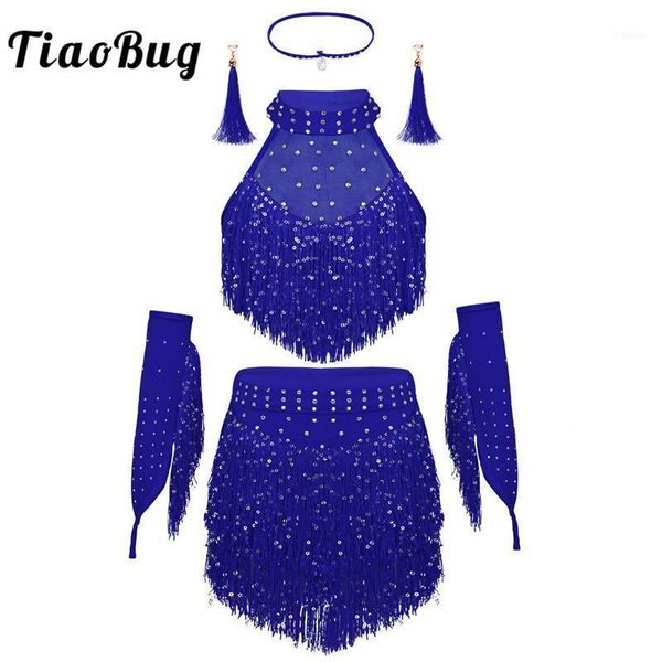 tiaobug kids teens sparkling sequins tassel latin dance dress set girls rumba samba salsa stage costume ballroom dancewear1, Black;red
tiaobug kids teens sparkling sequins tassel latin dance dress set girls rumba samba salsa stage costume ballroom dancewear1, Black;red