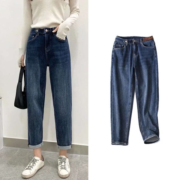 urban leisure simple style solid color washed denim fleece pants autumn women's high waist leg long and wide pants, Blue
urban leisure simple style solid color washed denim fleece pants autumn women's high waist leg long and wide pants, Blue