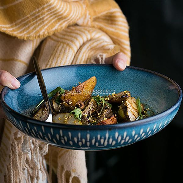 bowls european style ceramic blue bowl big deep plate rice salad pasta tapas tableware
bowls european style ceramic blue bowl big deep plate rice salad pasta tapas tableware