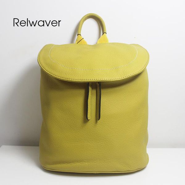 backpack relwaver women genuine leather natural cow yellow black casual school bag folding all match cover
backpack relwaver women genuine leather natural cow yellow black casual school bag folding all match cover
