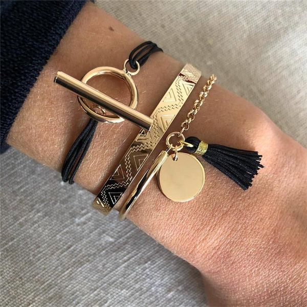 charm bracelets & bangles set for women bohemian gold coins tassel fashion geometry rope chain 2021 female jewelry, Golden;silver
charm bracelets & bangles set for women bohemian gold coins tassel fashion geometry rope chain 2021 female jewelry, Golden;silver