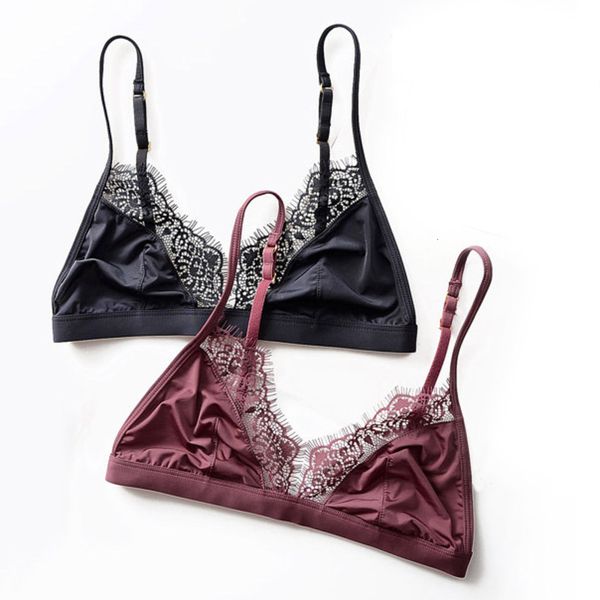 lingerie super thin ice silk eyelash triangle cup bra without steel ring breathable underwear female d0103, Red;black
lingerie super thin ice silk eyelash triangle cup bra without steel ring breathable underwear female d0103, Red;black