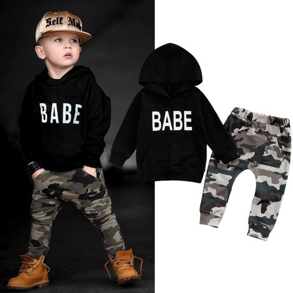 clothing sets fashion children toddler boys autumn letter print long sleeve sweatshirt +camouflage pants outfits, White
clothing sets fashion children toddler boys autumn letter print long sleeve sweatshirt +camouflage pants outfits, White