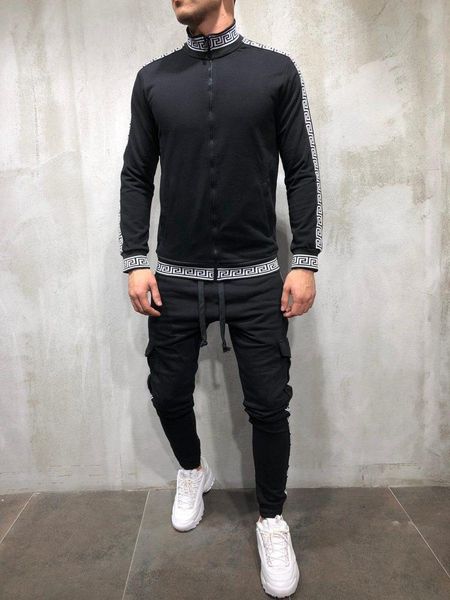 men's tracksuits autum men sets fashion sporting suit brand patchwork zipper sweatshirt +sweatpants mens clothing 2 pieces slim tracksu, Gray
men's tracksuits autum men sets fashion sporting suit brand patchwork zipper sweatshirt +sweatpants mens clothing 2 pieces slim tracksu, Gray