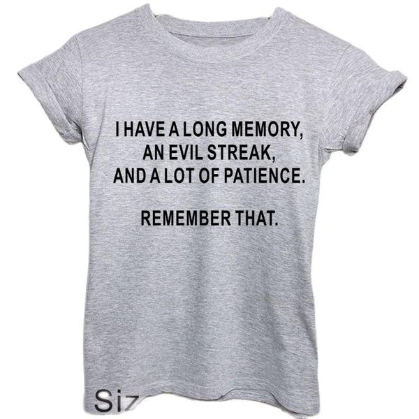 women's t-shirt e-t t-shirts for men and women "i have a long memory " letters printing short sleeve o neck loose summer tees, White
women's t-shirt e-t t-shirts for men and women "i have a long memory " letters printing short sleeve o neck loose summer tees, White