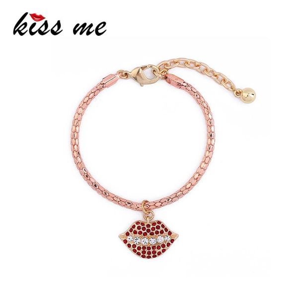 charm bracelets kiss me rose gold color chain rhinestone lip bracelet cute fashion women jewelry accessories, Golden;silver
charm bracelets kiss me rose gold color chain rhinestone lip bracelet cute fashion women jewelry accessories, Golden;silver