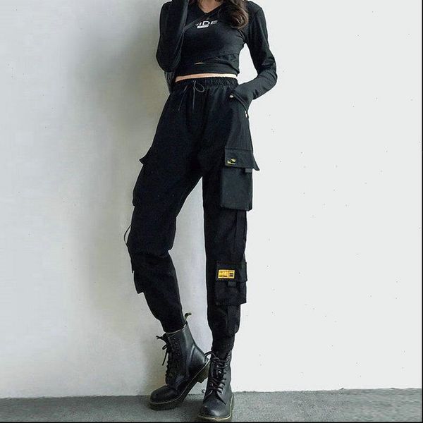 high waist cargo sportswear women capri loose harajuku elastics trousers casual, Black;white
high waist cargo sportswear women capri loose harajuku elastics trousers casual, Black;white