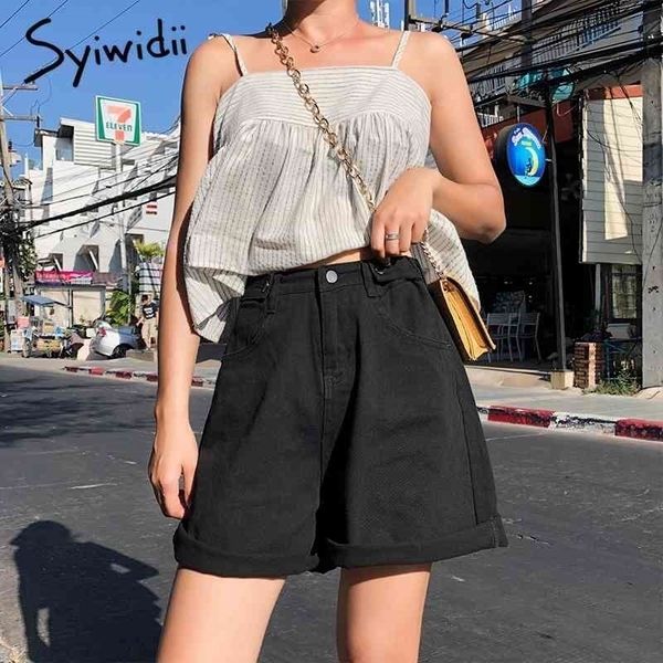 syiwidii streetwear womens shorts button denim high waist short harajuku denim fold wide legs blue shorts summer 210408, White;black
syiwidii streetwear womens shorts button denim high waist short harajuku denim fold wide legs blue shorts summer 210408, White;black