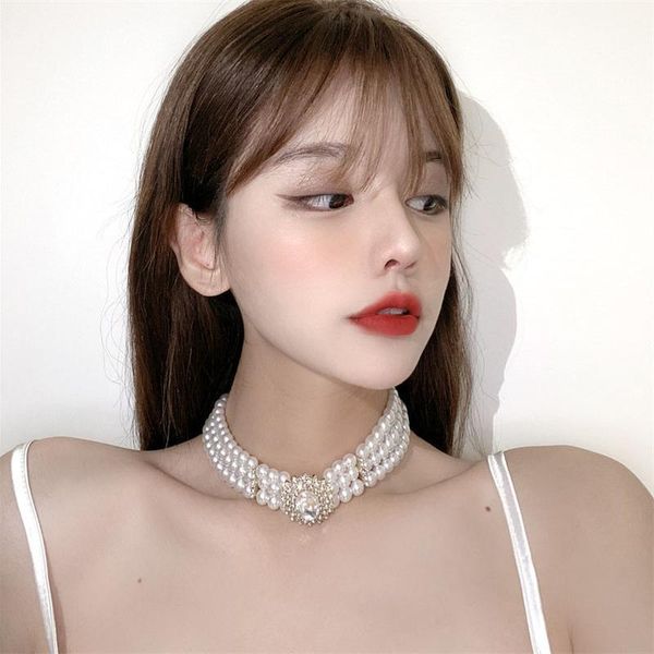 pendant necklaces origin summer french vintage multi-layer imitation pearl chokers necklace for women shining rhinestone beaded jewellery, Silver
pendant necklaces origin summer french vintage multi-layer imitation pearl chokers necklace for women shining rhinestone beaded jewellery, Silver