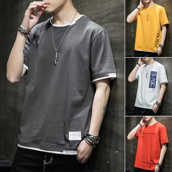 t-shirt short sleeve men's korean fashion summer loose cotton t-shirt 2021 student with half undergarment, White;black
t-shirt short sleeve men's korean fashion summer loose cotton t-shirt 2021 student with half undergarment, White;black