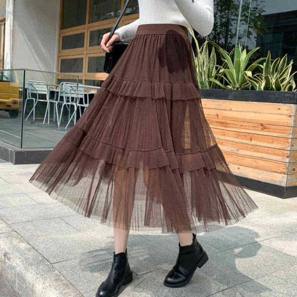 skirts spring korean style sweet tiered tulle patchwork solid boho a-line pleated long mesh skirts coffee ivory, Black
skirts spring korean style sweet tiered tulle patchwork solid boho a-line pleated long mesh skirts coffee ivory, Black