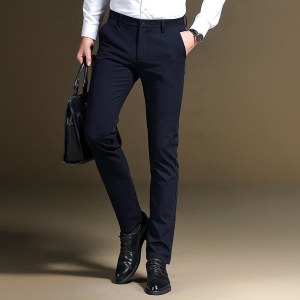 men's pants casual fitness straight polyester blends long trousers plus size winter elastic dark navy young business slacks epuj, Black
men's pants casual fitness straight polyester blends long trousers plus size winter elastic dark navy young business slacks epuj, Black