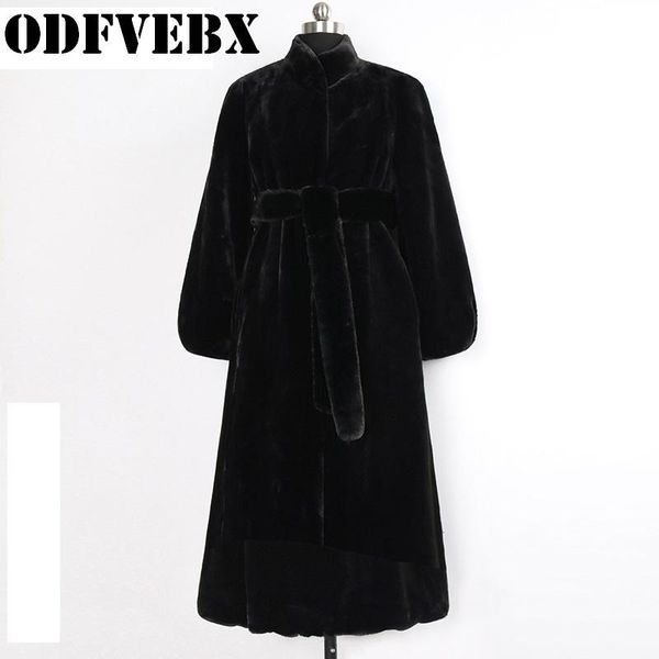 women's fur & faux winter women coat luxury long belt loose lapel overcoat thick warm plus size female plush, Black
women's fur & faux winter women coat luxury long belt loose lapel overcoat thick warm plus size female plush, Black