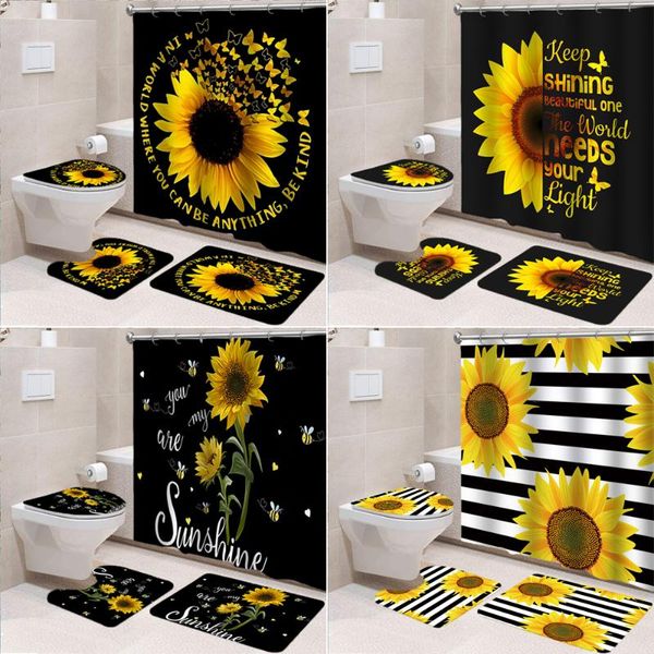sunflower butterfly print shower curtains waterproof black bathroom curtain beautiful flowers toilet cover mat non-slip rug set
sunflower butterfly print shower curtains waterproof black bathroom curtain beautiful flowers toilet cover mat non-slip rug set
