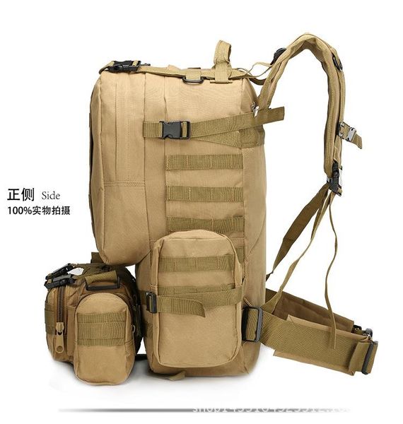 fengtu 50l men hiking climbing backpack military backpack,4 in 1molle sport tactical bags outdoor army camping