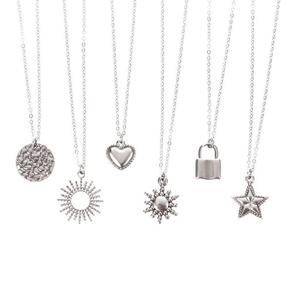 pendant necklaces silver star sun necklace stainless steel chain on the neck for women lock pendants fashion jewelry 2021
pendant necklaces silver star sun necklace stainless steel chain on the neck for women lock pendants fashion jewelry 2021