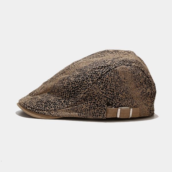 autumn new men's cap men's and women's fashion snakeskin beret, Blue;gray 
autumn new men's cap men's and women's fashion snakeskin beret, Blue;gray