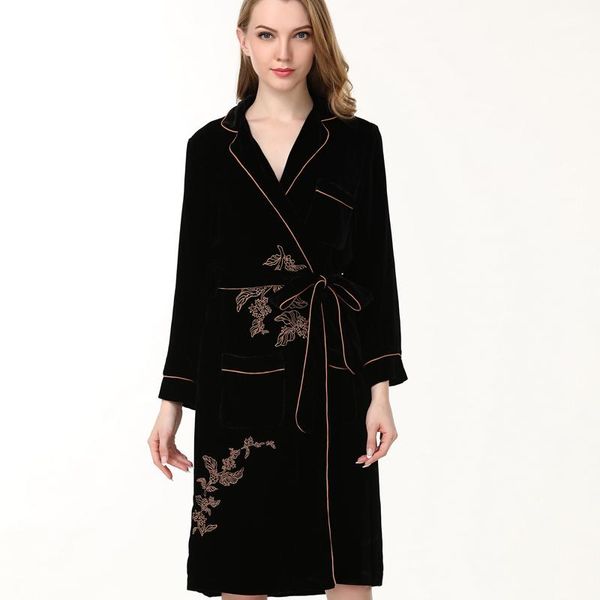 100%silk sleepwearwomen luxury bathrobe warm flannel silk robes imitation full sleeve nightwear winter spring woman women's sleepwear, Black;red
100%silk sleepwearwomen luxury bathrobe warm flannel silk robes imitation full sleeve nightwear winter spring woman women's sleepwear, Black;red