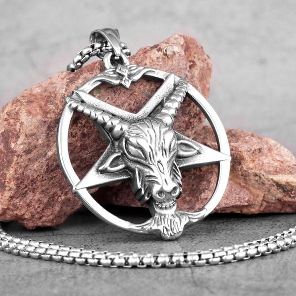 pendant necklaces viking sheep head star stainless steel men pendants chain punk for boyfriend male jewelry creativity gift wholesale, Silver
pendant necklaces viking sheep head star stainless steel men pendants chain punk for boyfriend male jewelry creativity gift wholesale, Silver