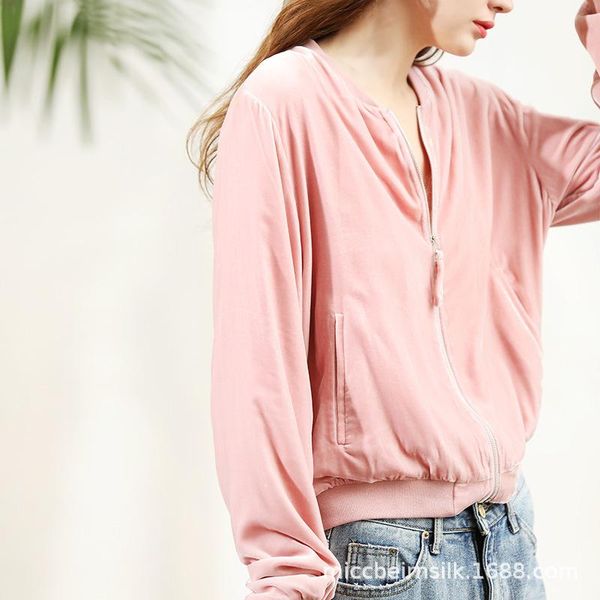 women's jackets spring long sleeve slim cardigan baseball jacket pink velvet short 8506, Black;brown
women's jackets spring long sleeve slim cardigan baseball jacket pink velvet short 8506, Black;brown