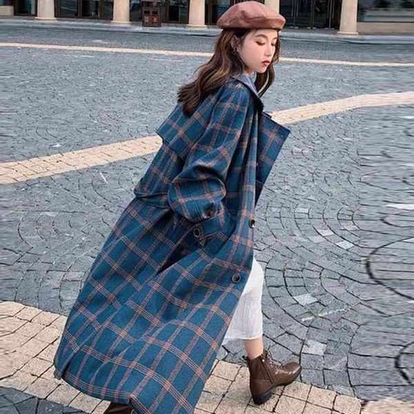 women's jackets autumn winter women fashion long coats vintage plaid female loose windbreaker casual street lady korean outwears a1w1, Black;brown
women's jackets autumn winter women fashion long coats vintage plaid female loose windbreaker casual street lady korean outwears a1w1, Black;brown