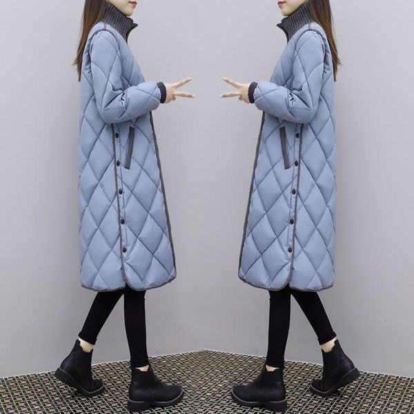 down cotton padded jacket women's autumn and winter 2021 mid long korean large size loose thickened & parkas, Black
down cotton padded jacket women's autumn and winter 2021 mid long korean large size loose thickened & parkas, Black