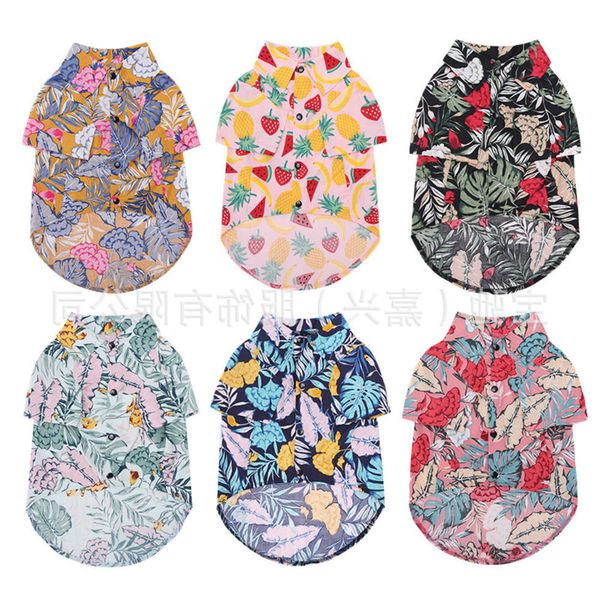 the dog clothes beach hawaiian shirt pet dog cat clothes in spring and summer