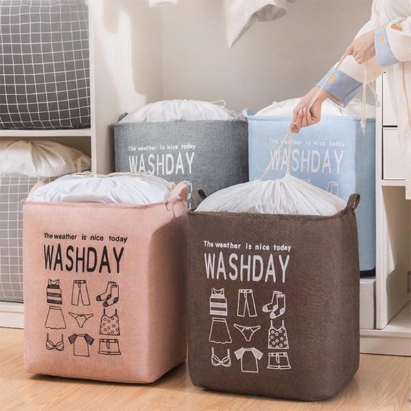 storage bags drawstring bag cotton linen foldable laundry organizer large capacity dirty clothes underwear container sundries basket
storage bags drawstring bag cotton linen foldable laundry organizer large capacity dirty clothes underwear container sundries basket